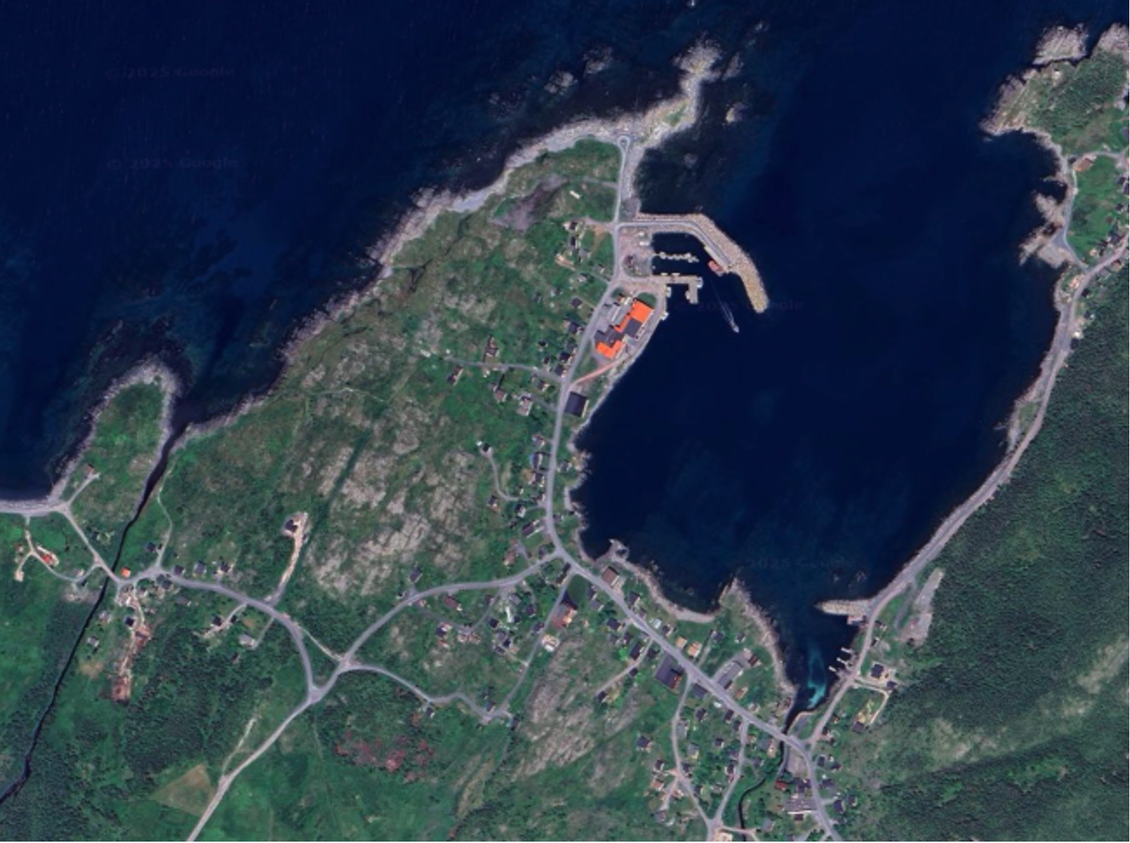 Overhead View of Hants Harbour